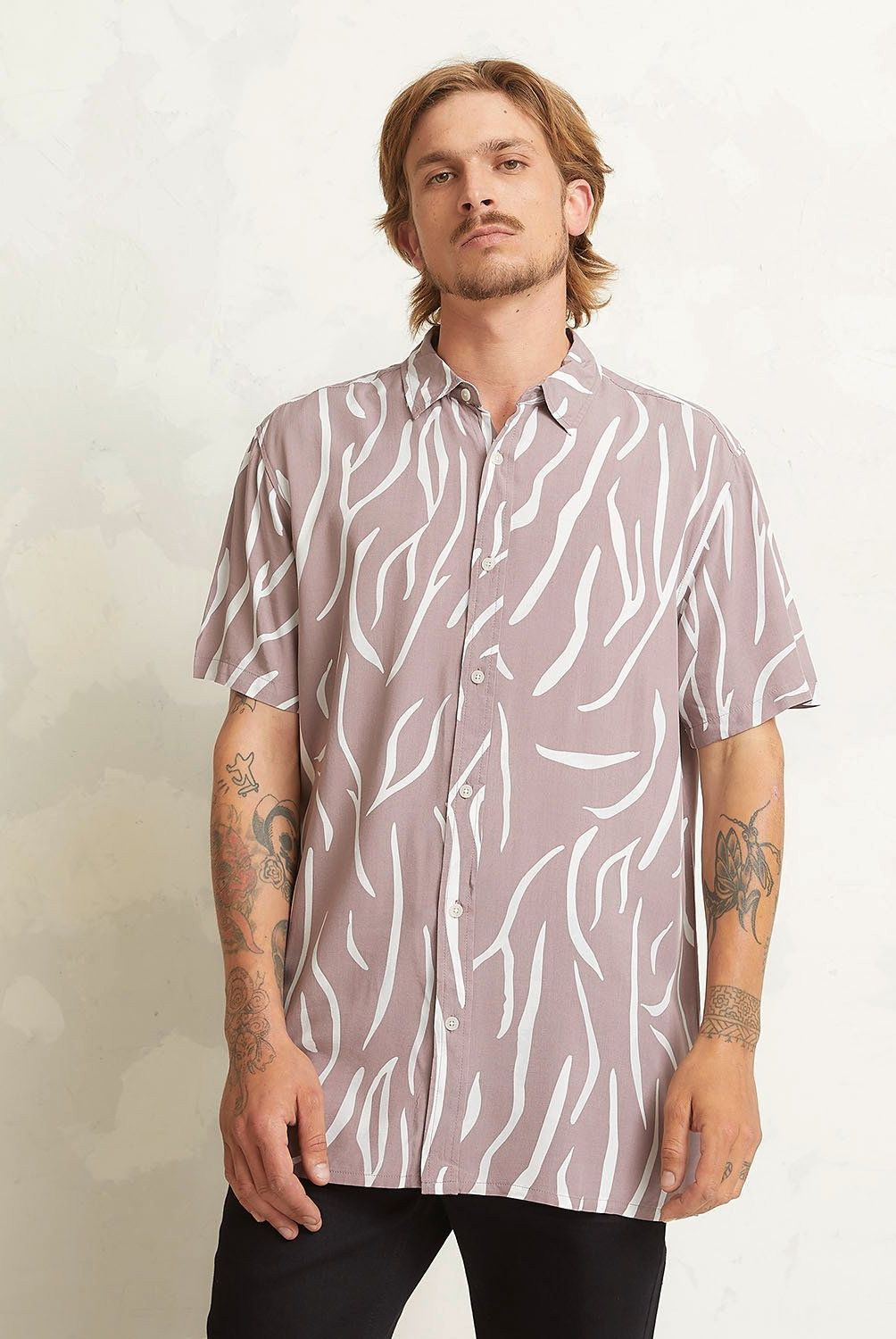 AMERICANINO - Camisa Casual Manga Corta Viscosa Hombre Americanino