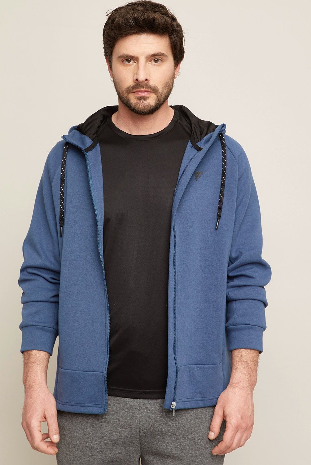 FRATTA - Polerón Deportivo Fratta con Gorro y Cierre Completo Hombre