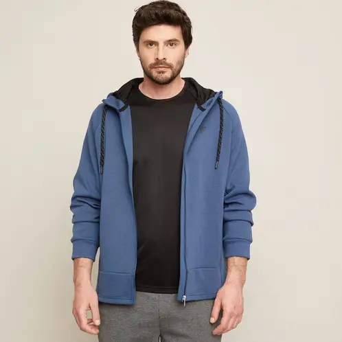 FRATTA - Polerón Deportivo con Gorro y Cierre Completo Hombre