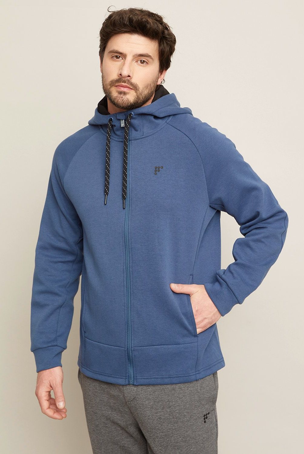 FRATTA - Polerón Deportivo Fratta con Gorro y Cierre Completo Hombre