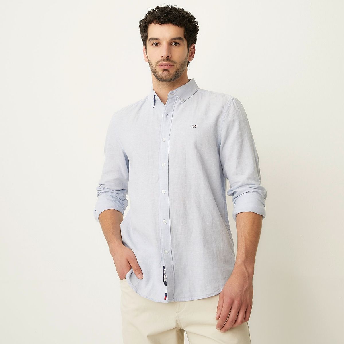 UNIVERSITY CLUB - Camisa Casual Manga Larga Lino Hombre University Club