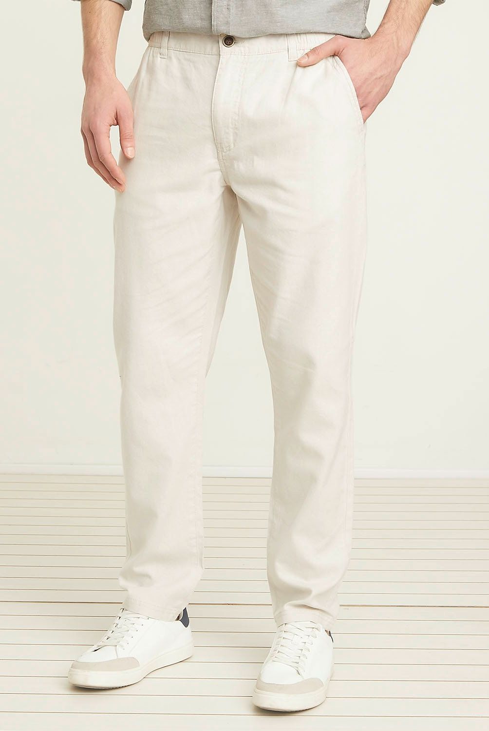 UNIVERSITY CLUB - Pantalón Chino Casual Lino Hombre University Club