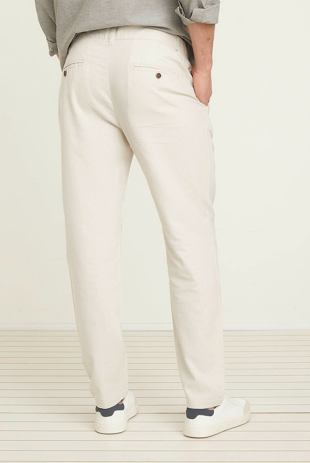 UNIVERSITY CLUB - Pantalón Chino Casual Lino Hombre University Club