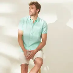 CASCAIS - Camisa Manga Corta Lino Hombre