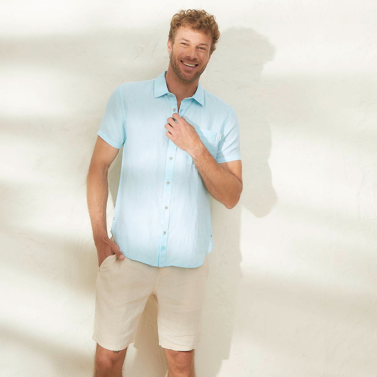 CASCAIS - Camisa Manga Corta Lino Cascais Hombre