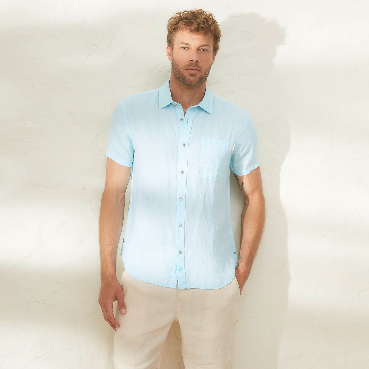 CASCAIS - Camisa Manga Corta Lino Cascais Hombre