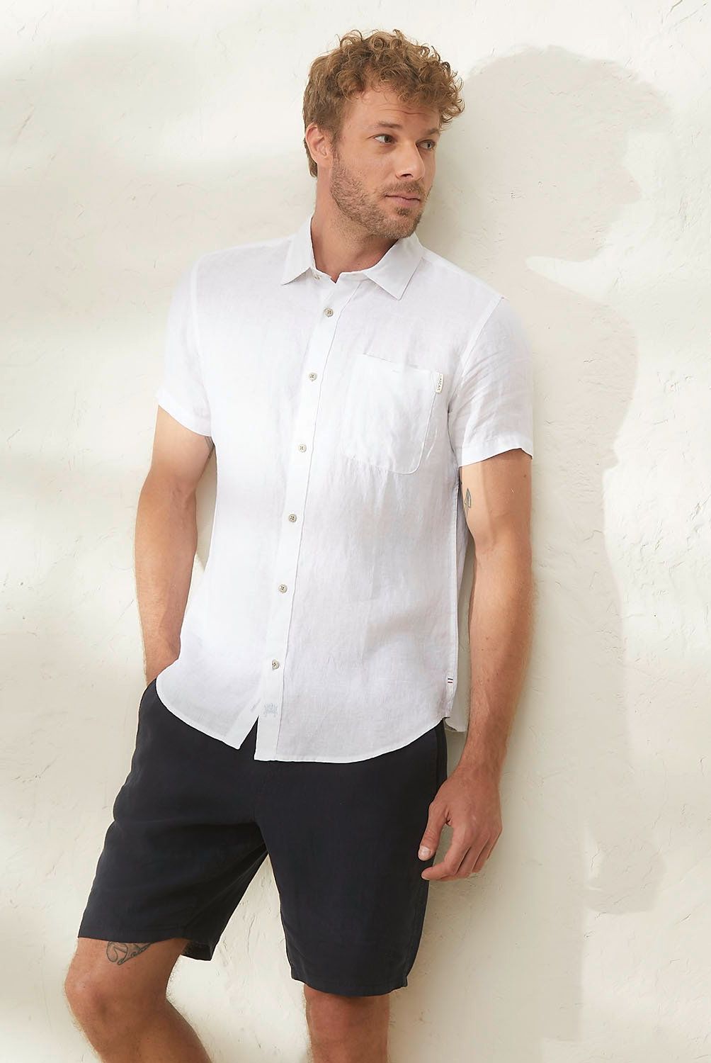 CASCAIS - Camisa Manga Corta Lino Cascais Hombre
