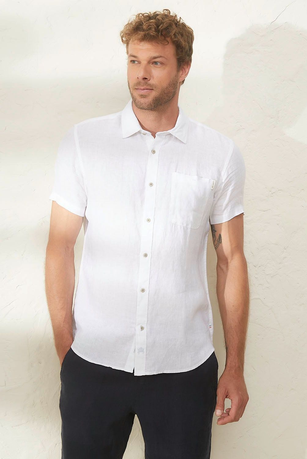 CASCAIS - Camisa Manga Corta Lino Cascais Hombre