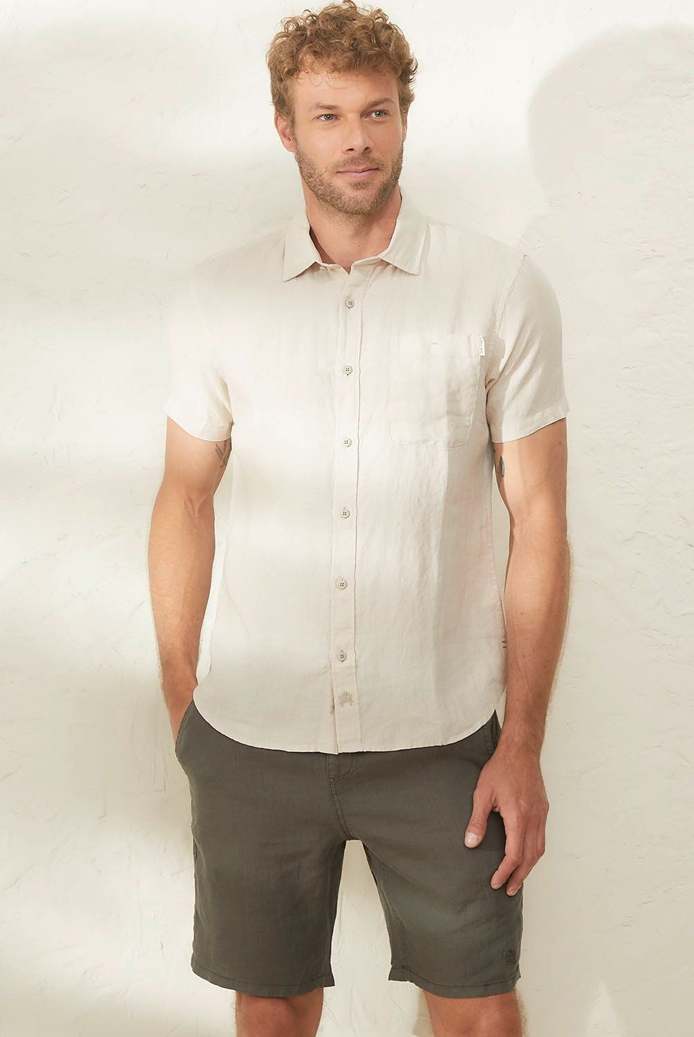 CASCAIS - Camisa Manga Corta Lino Cascais Hombre