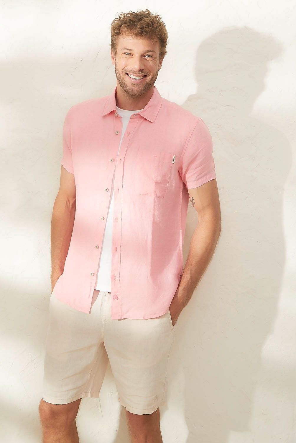 CASCAIS - Camisa Manga Corta Lino Cascais Hombre