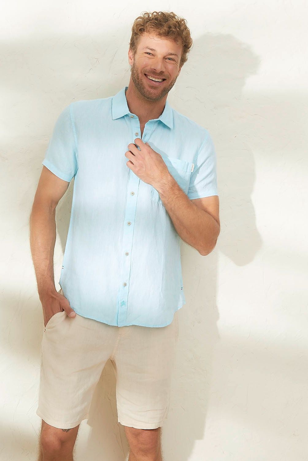 CASCAIS - Camisa Manga Corta Lino Cascais Hombre