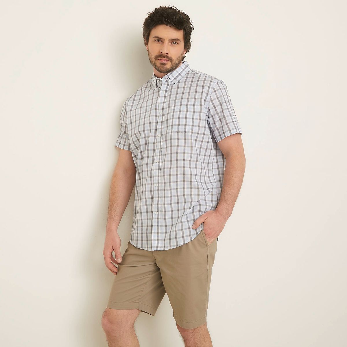 NEWPORT - Camisa Casual Manga Corta Algodón Hombre Newport