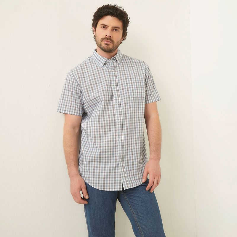 NEWPORT - Camisa Casual Manga Corta Algodón Hombre Newport