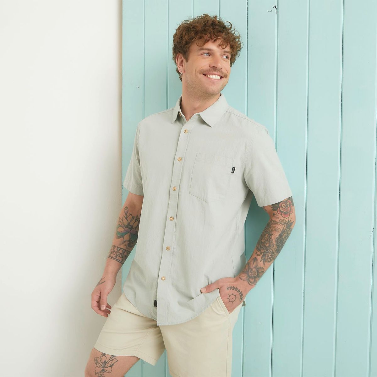 DOO AUSTRALIA - Camisa Casual Manga Corta Algodón Hombre Doo Australia