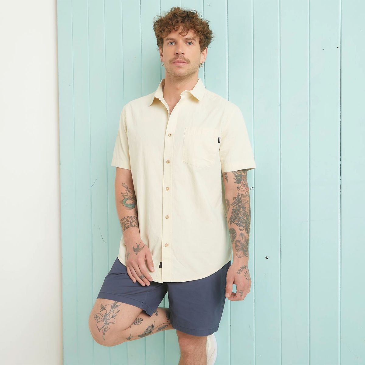 DOO AUSTRALIA - Camisa Casual Manga Corta Algodón Hombre Doo Australia