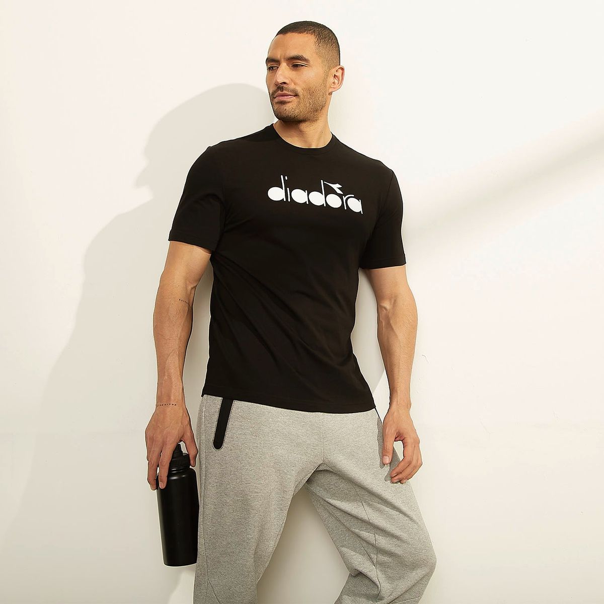 DIADORA - Polera Deportiva Manga Corta Algodón Hombre Diadora