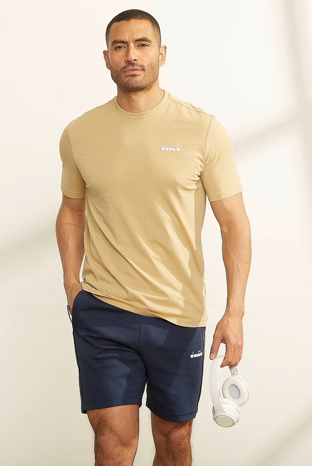 DIADORA - Polera Deportiva Manga Corta Algodón Hombre Diadora