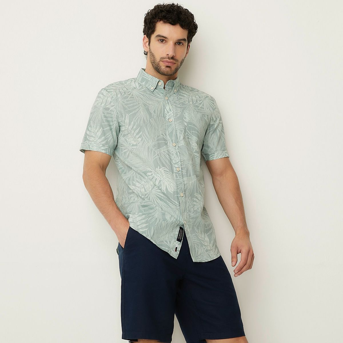 UNIVERSITY CLUB - Camisa Casual Manga Corta Algodón Hombre University Club