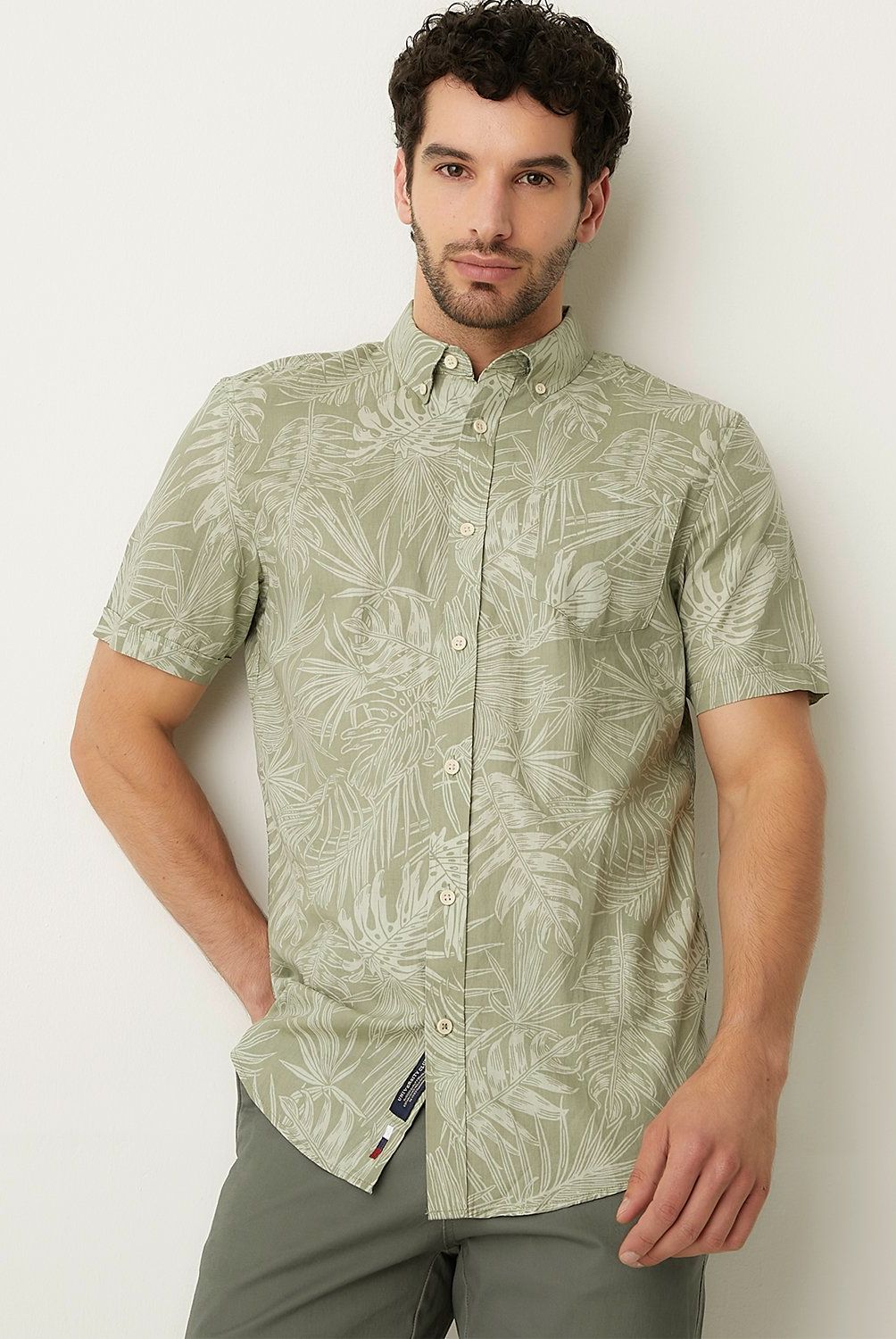UNIVERSITY CLUB - Camisa Casual Manga Corta Algodón Hombre University Club