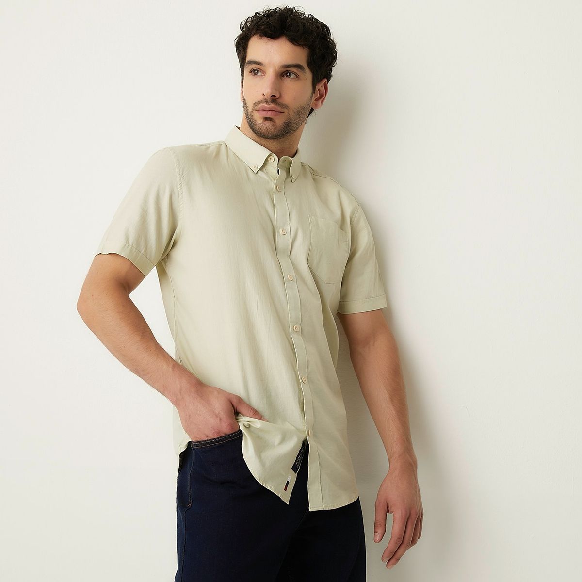 UNIVERSITY CLUB - Camisa Casual Manga Corta Algodón Hombre University Club