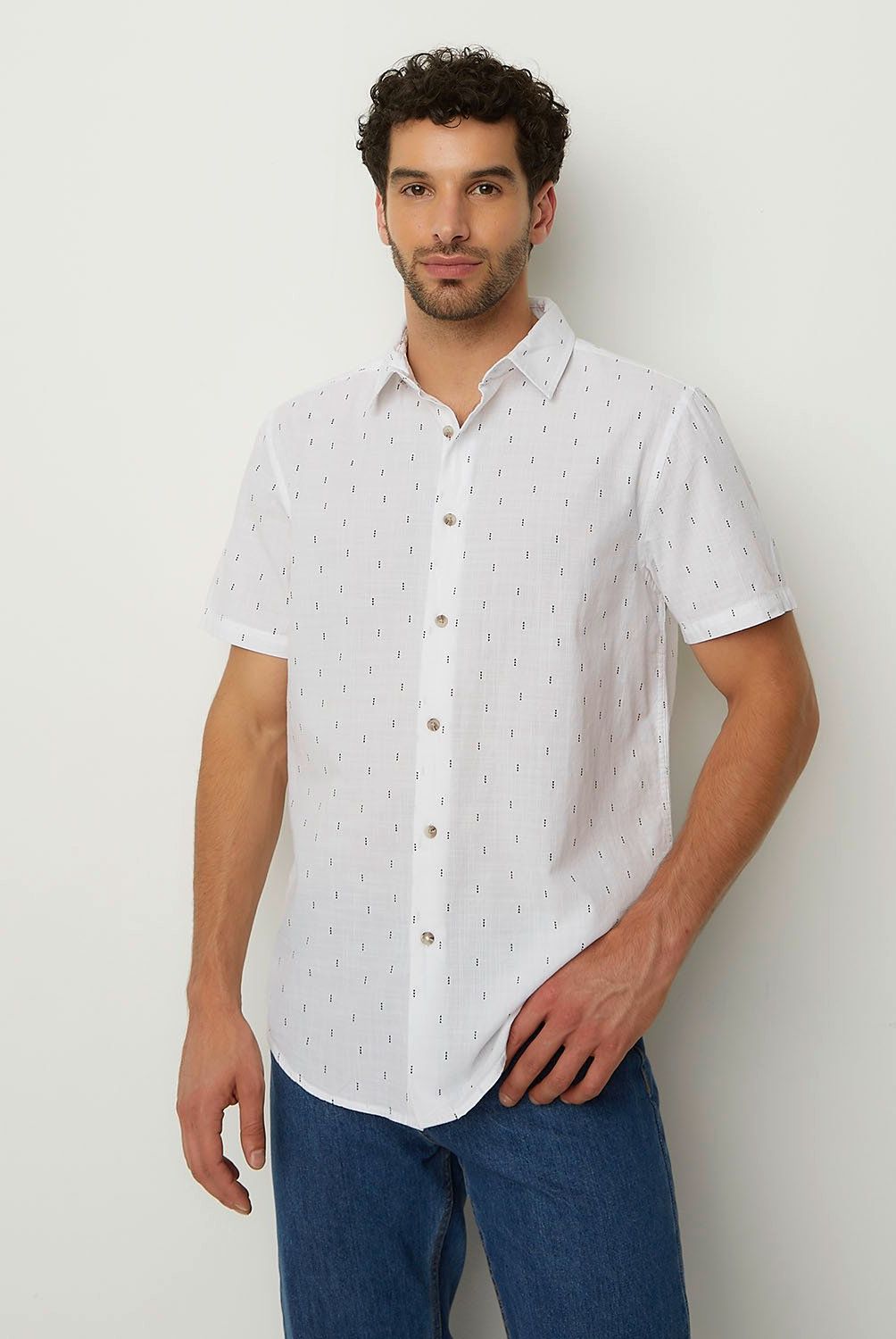 NEWPORT - Camisa Casual Manga Corta Algodón Hombre Newport