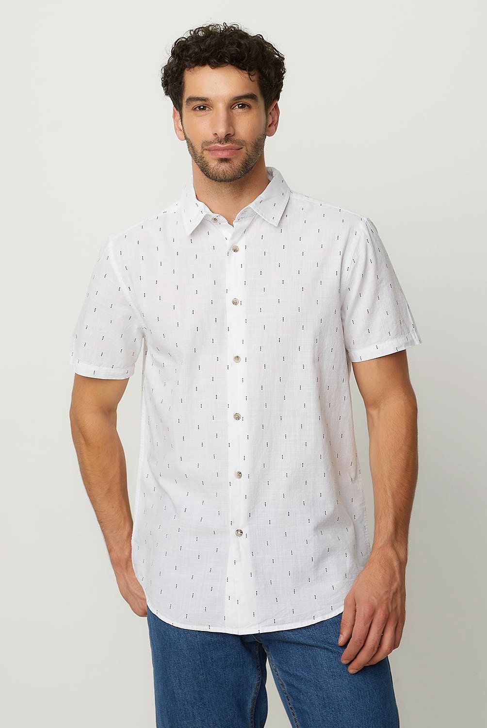NEWPORT - Camisa Casual Manga Corta Algodón Hombre Newport