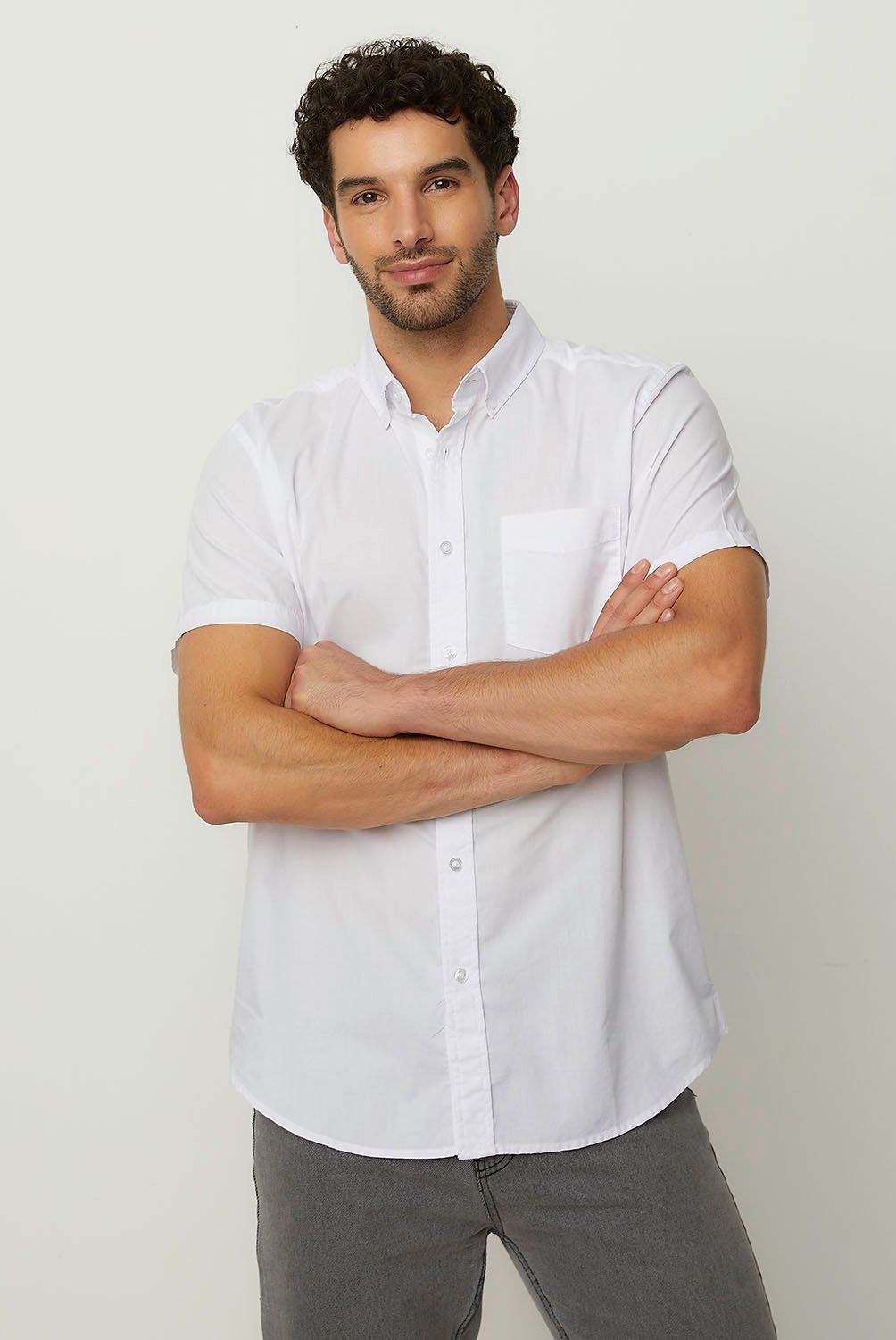 NEWPORT - Camisa Casual Manga Corta Algodón Hombre Newport