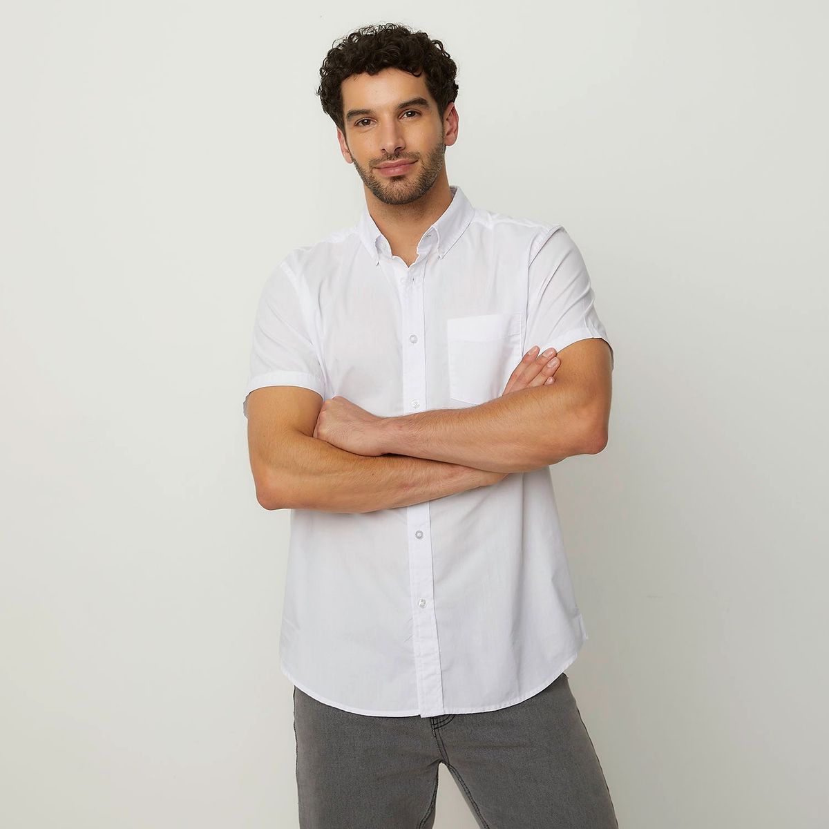 NEWPORT - Camisa Casual Manga Corta Algodón Hombre Newport