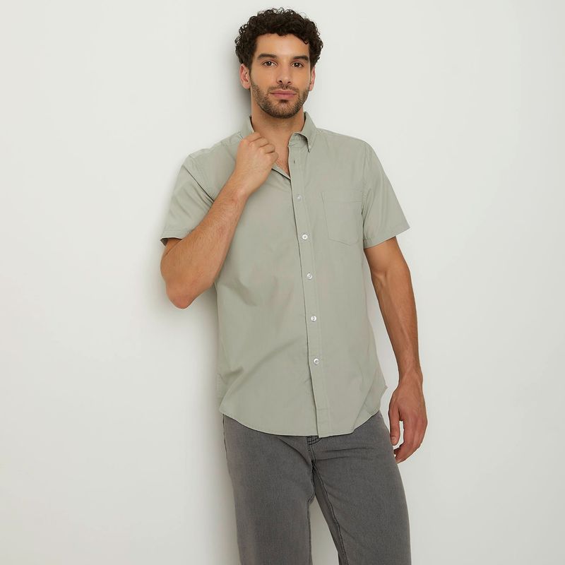 NEWPORT - Camisa Casual Manga Corta Algodón Hombre Newport