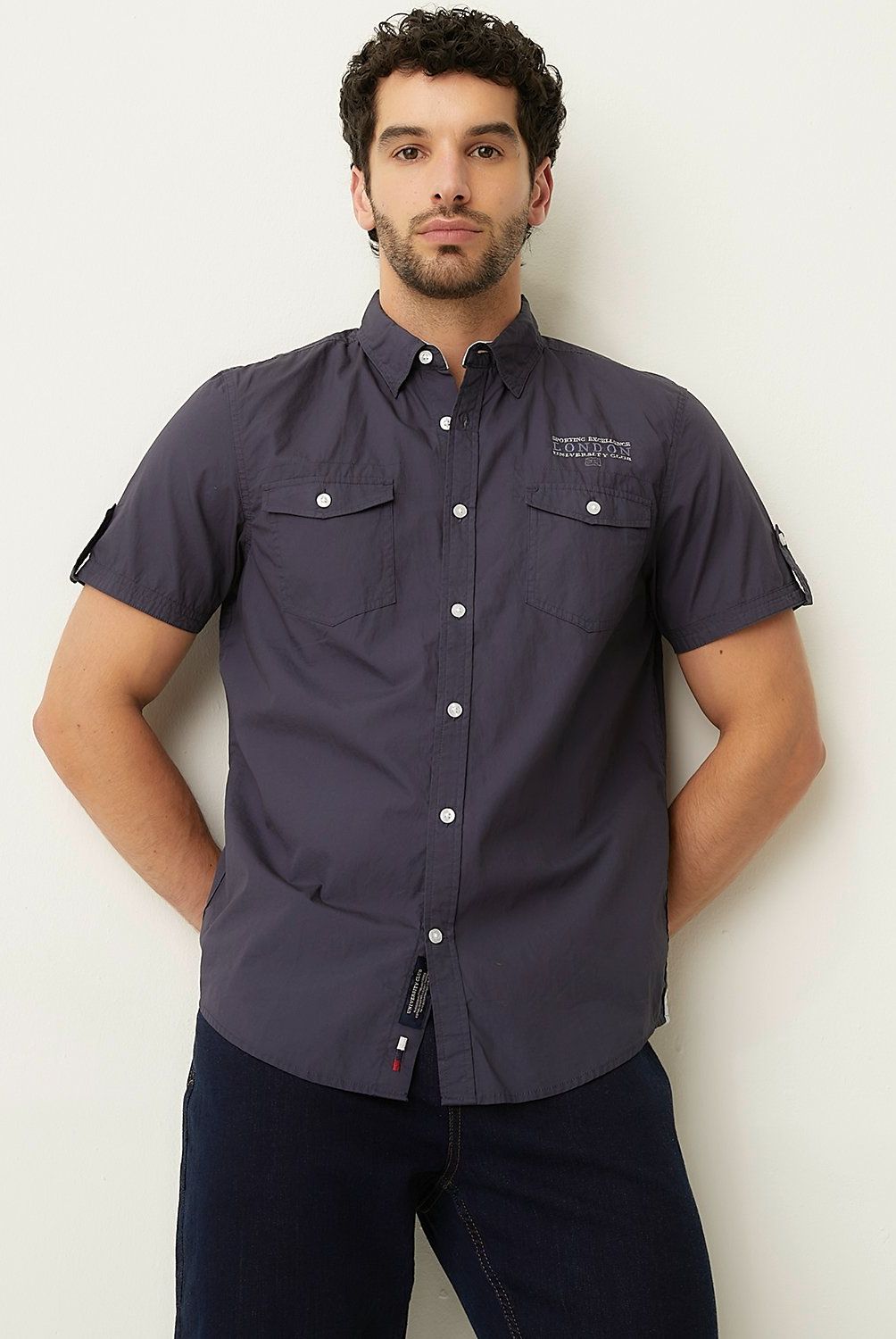 UNIVERSITY CLUB - Camisa Casual Hombre University Club Slim Fit Algodón