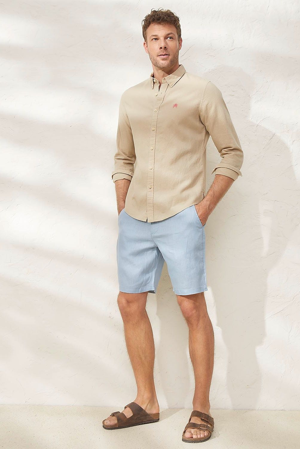 CASCAIS - Bermuda Chino Lino Regular Fit Hombre Cascais