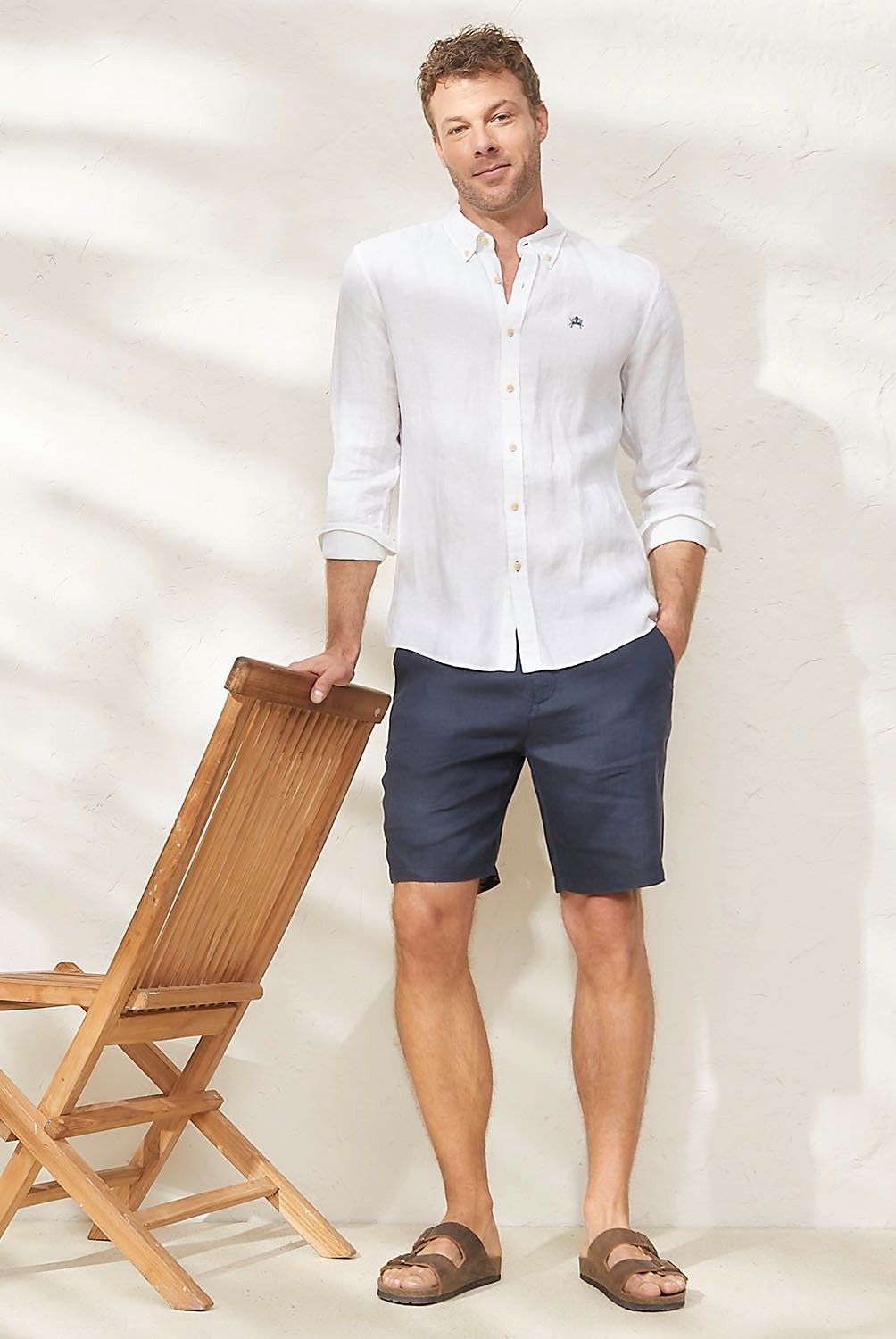 CASCAIS - Bermuda Chino Lino Regular Fit Hombre Cascais