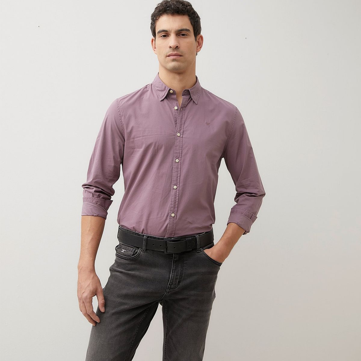WOLF&HANK - Camisa Casual Slim Fit Algodón Hombre Wolf&Hank