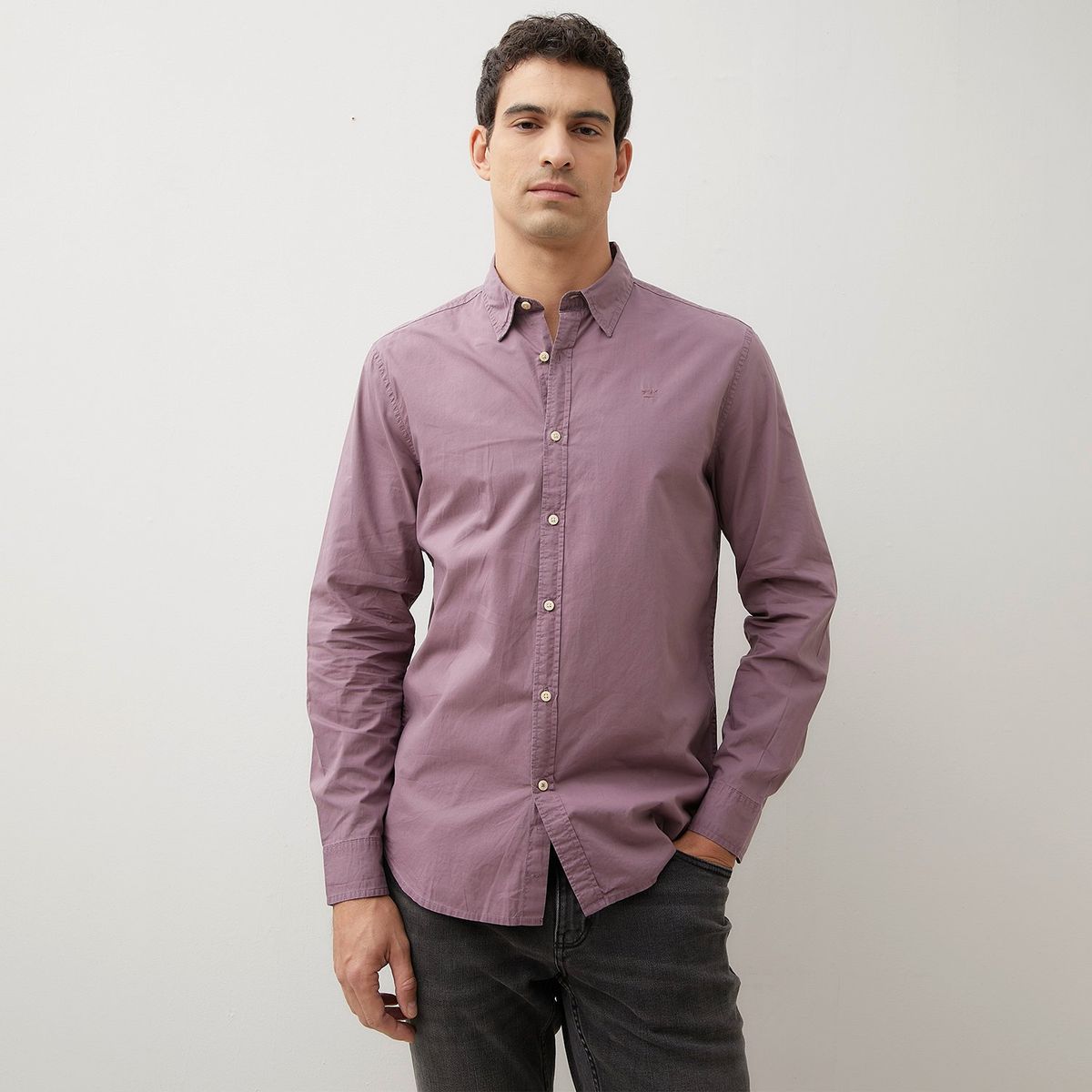 WOLF&HANK - Camisa Casual Slim Fit Algodón Hombre Wolf&Hank