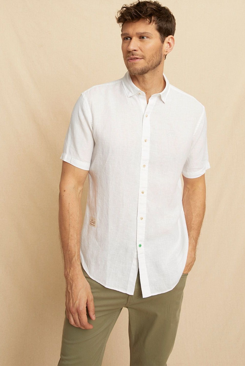 LA MARTINA - Camisa Casual Manga Corta Lino Hombre La Martina