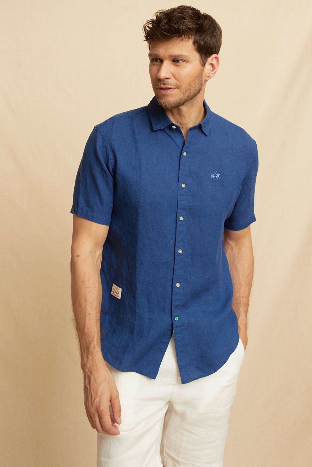 LA MARTINA - Camisa Casual Manga Corta Lino Hombre La Martina