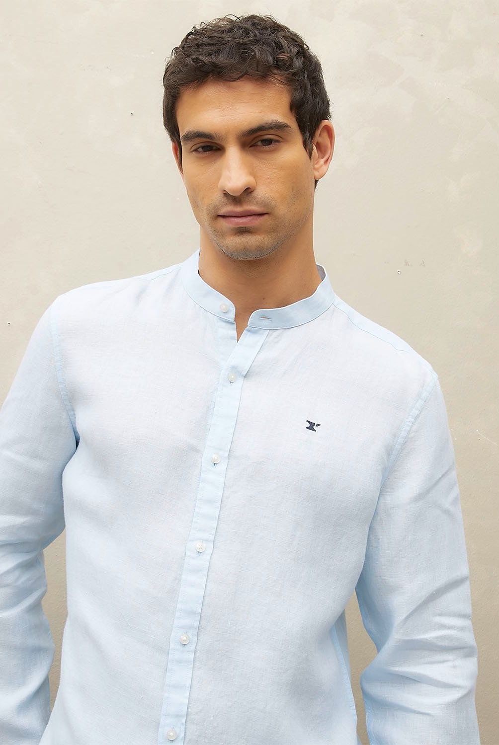 WOLF&HANK - Camisa Casual Manga Larga Lino Hombre Wolf&Hank