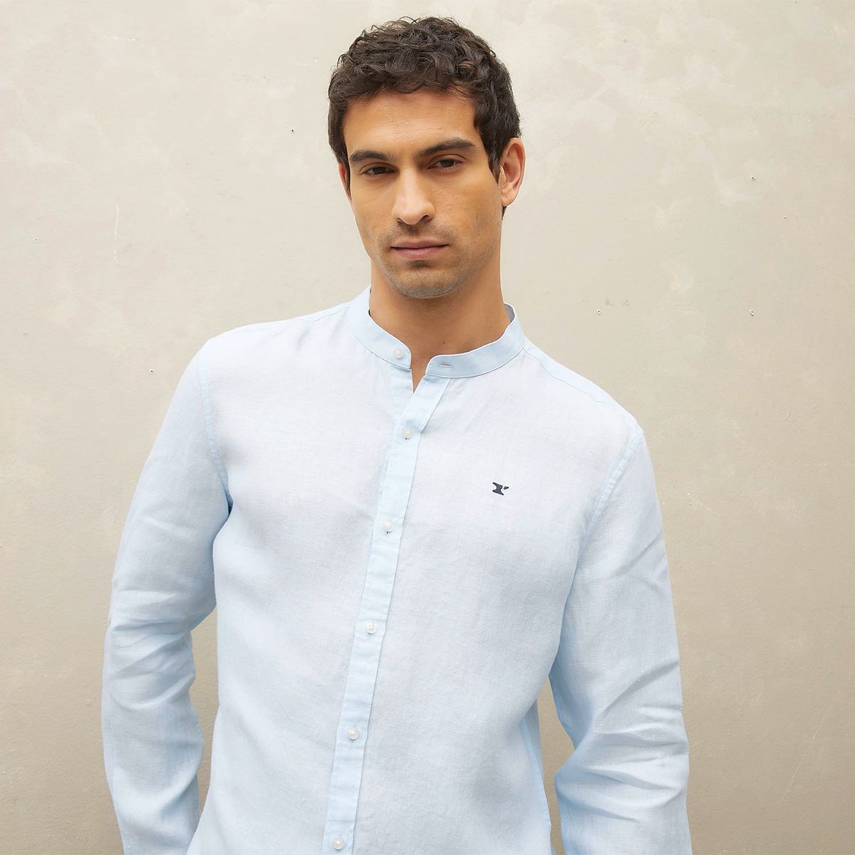 WOLF&HANK - Camisa Casual Manga Larga Lino Hombre Wolf&Hank