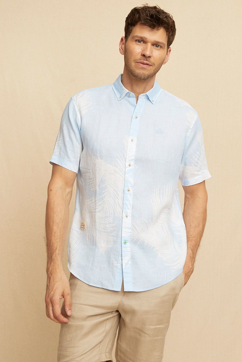 LA MARTINA - Camisa Casual Manga Corta Lino Hombre La Martina