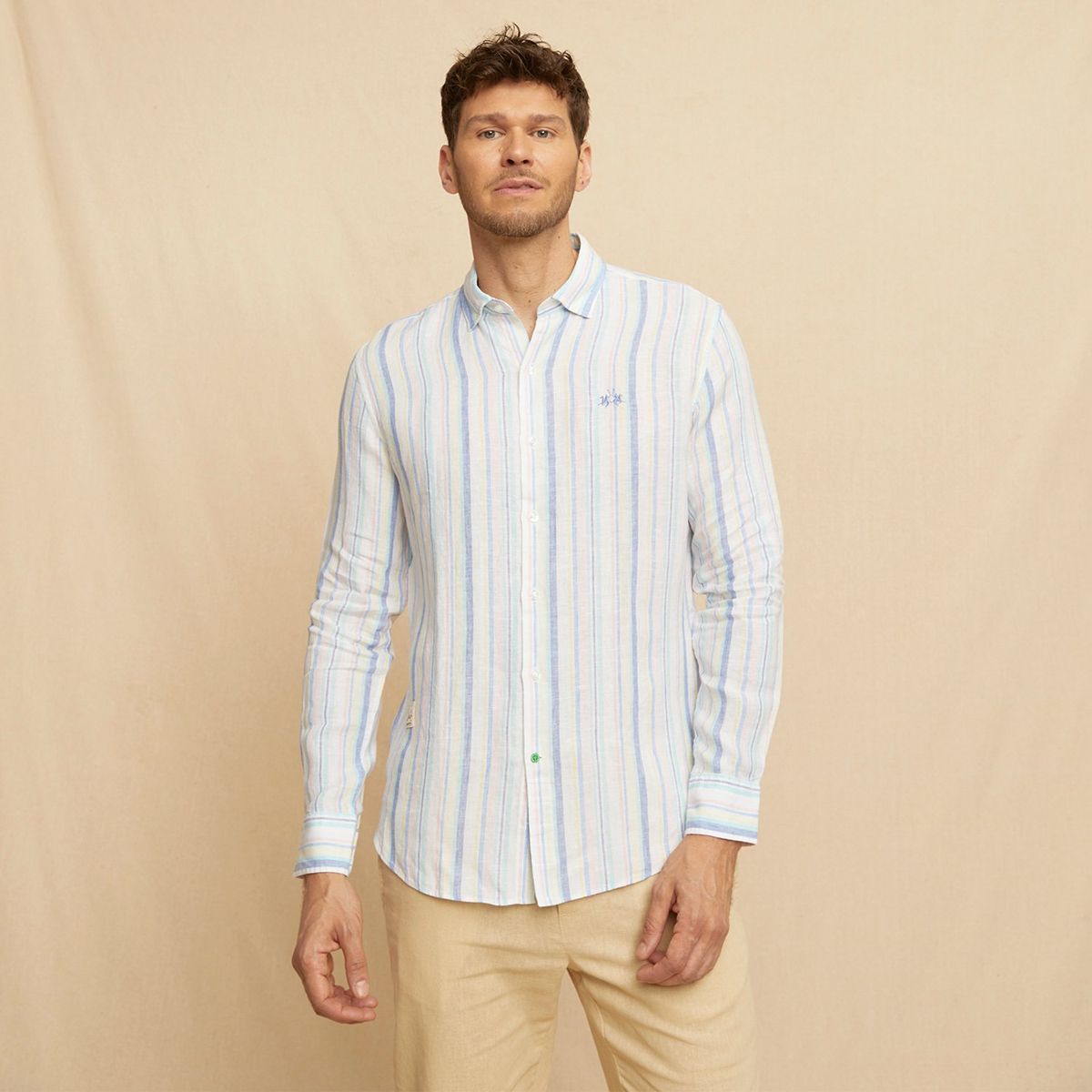 LA MARTINA - Camisa Casual Manga Larga Lino Hombre La Martina