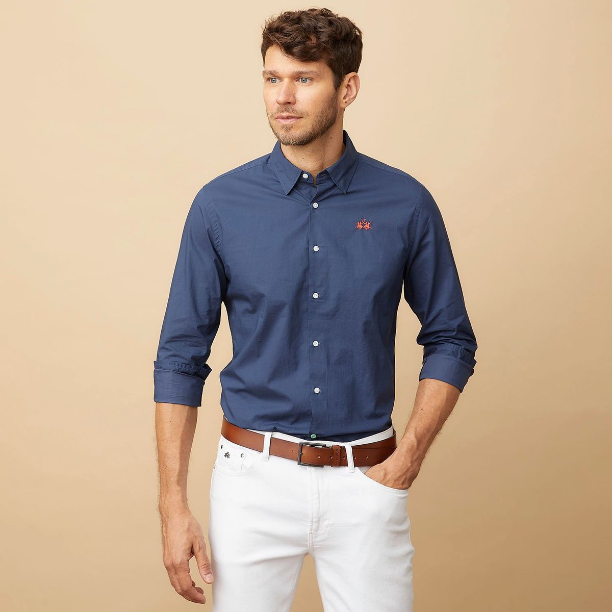 LA MARTINA - Camisa Casual Manga Larga Algodón Hombre La Martina