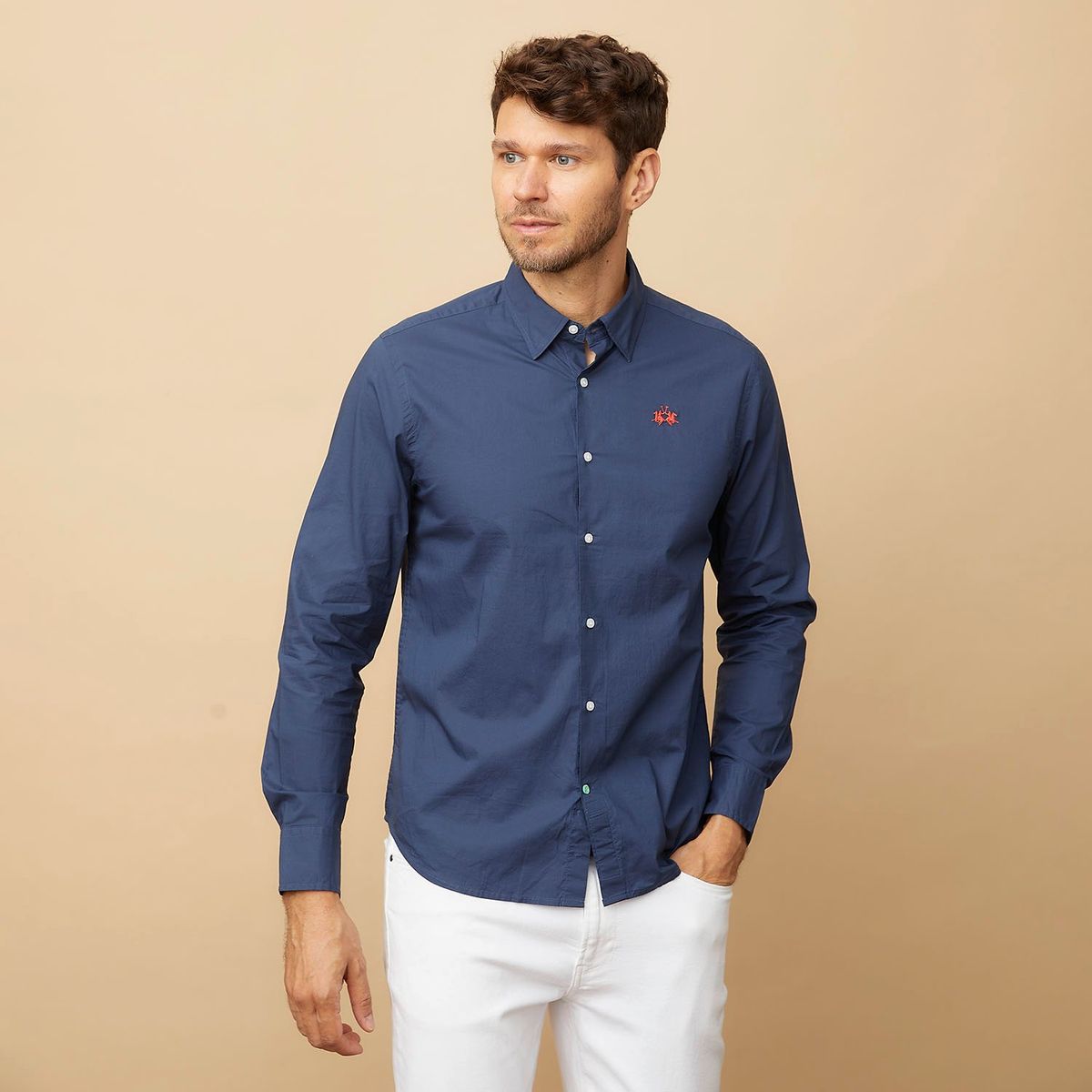 LA MARTINA - Camisa Casual Manga Larga Algodón Hombre La Martina