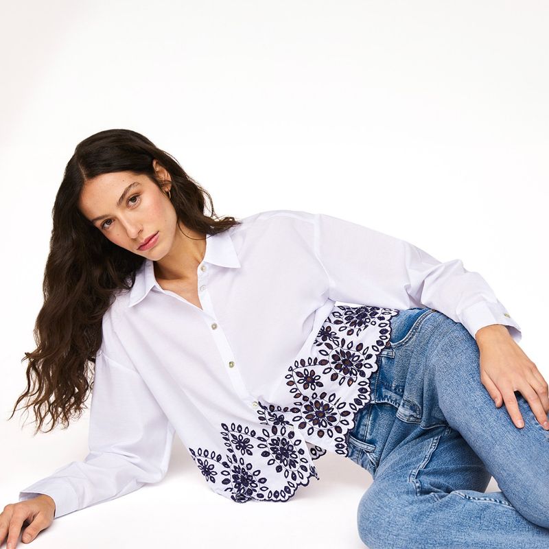 UNIVERSITY CLUB - Blusa Boxy Fit Manga Larga Mujer University Club