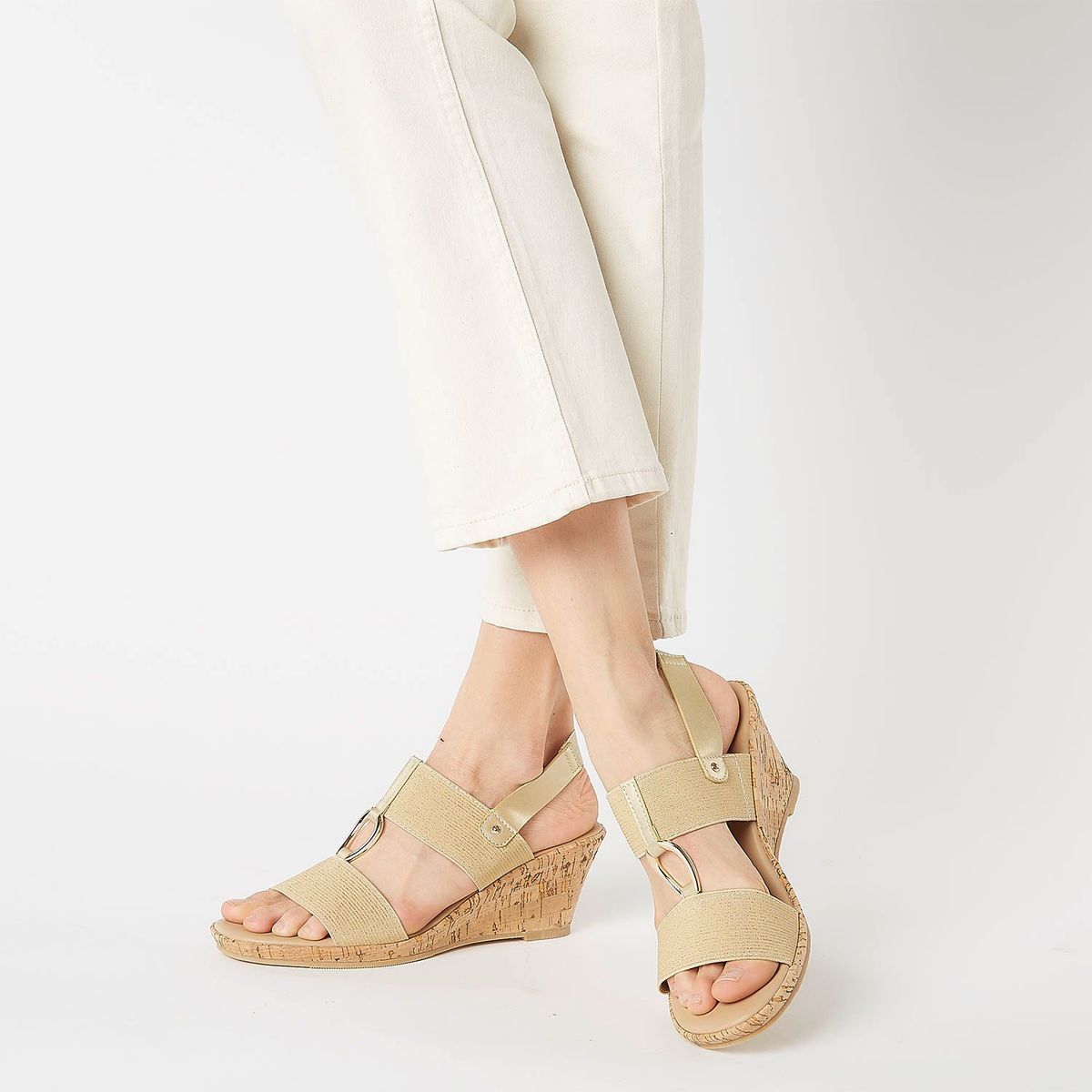 UNIVERSITY CLUB - Sandalia de Cuña Casual para Mujer University Club Amarillas