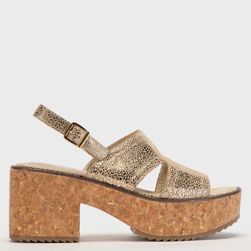 APOLOGY - Sandalia Mujer Cuero Dorado Apology