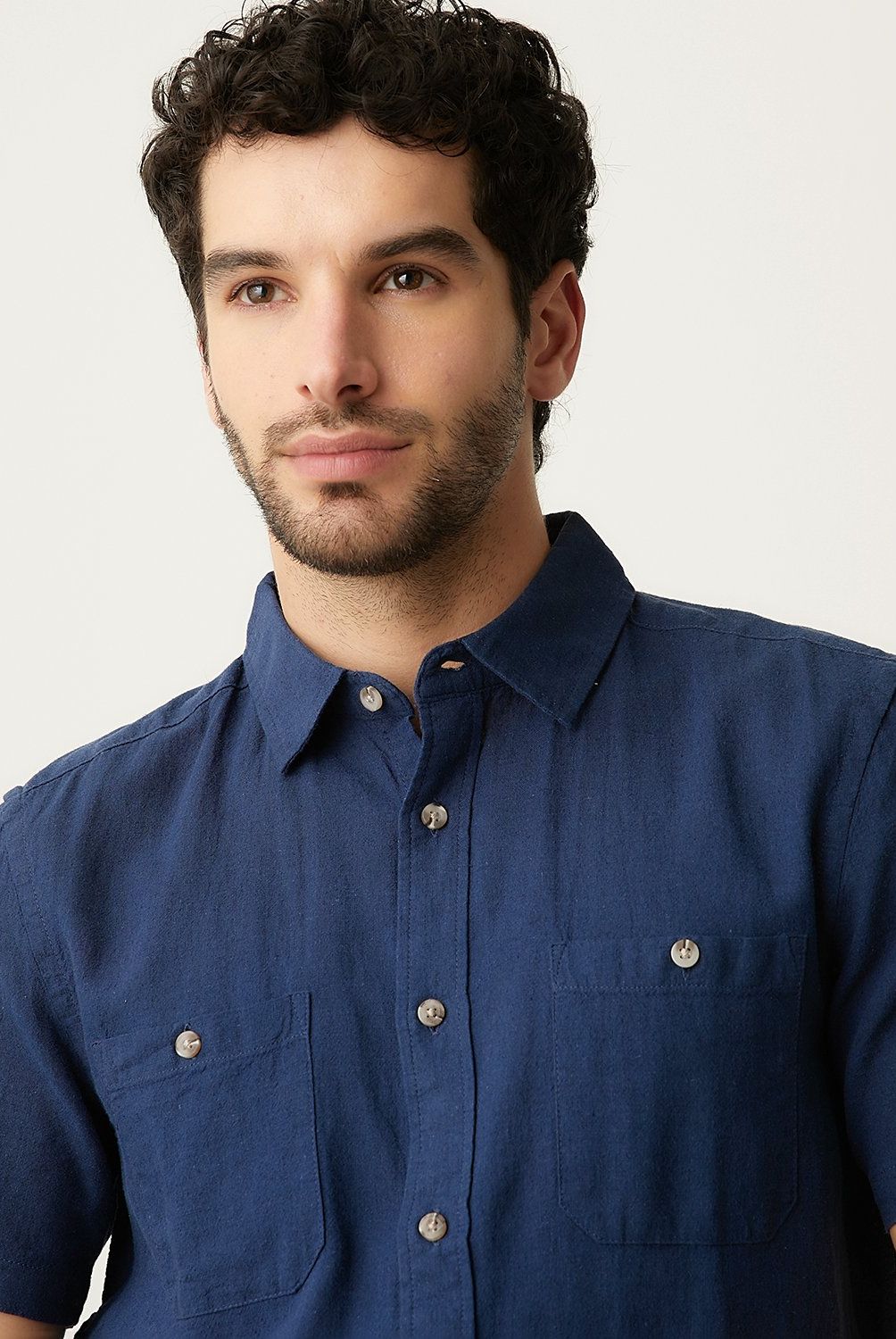 UNIVERSITY CLUB - Camisa Casual Manga Corta Lino Hombre University Club