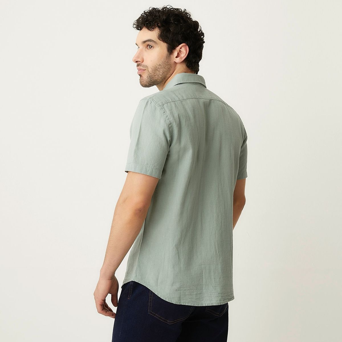 UNIVERSITY CLUB - Camisa Casual Manga Corta Lino Hombre University Club