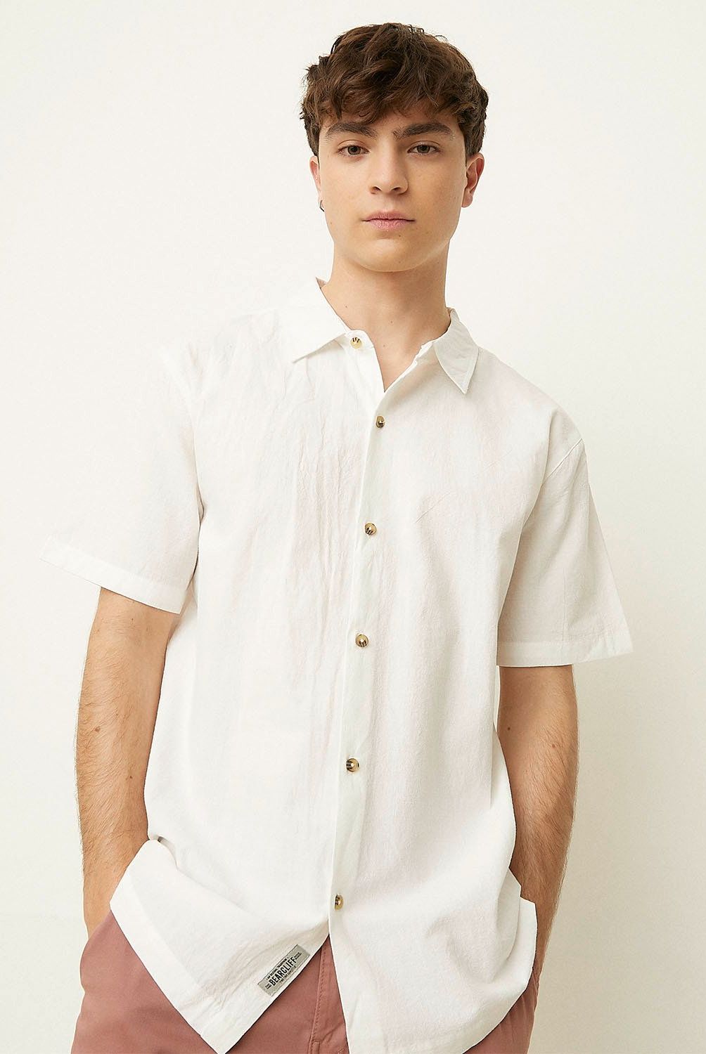 BEARCLIFF - Camisa Casual Manga Corta Algodón Hombre Bearcliff
