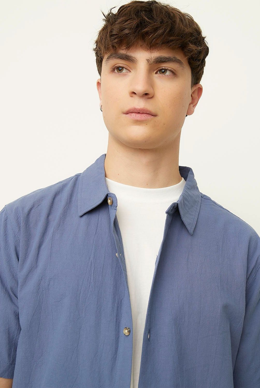 BEARCLIFF - Camisa Casual Manga Corta Algodón Hombre Bearcliff