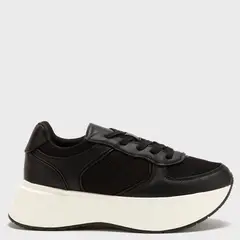 BASEMENT - Zapatilla Urbanas Mujer con Plataforma Negro